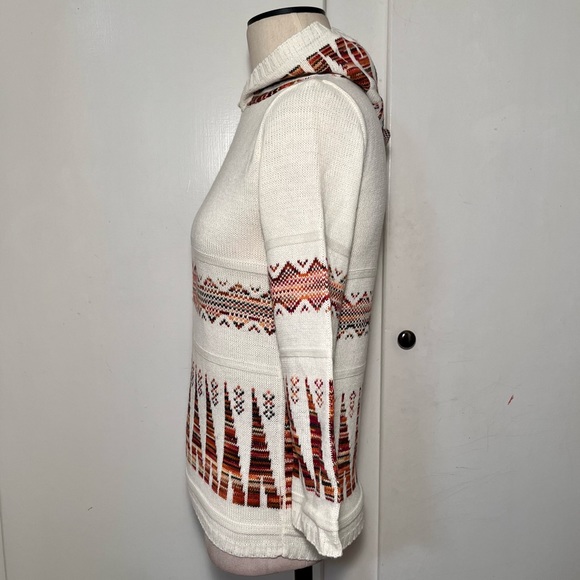 Vintage 70s Miss Scotch English Acrylic Hooded Tunic Knit Sweater Bell Sleeve - Picture 4 of 7